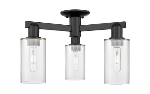 Innovations - 716-3F-BK-G802 - Three Light Semi-Flush Mount - Arcadia - Matte Black