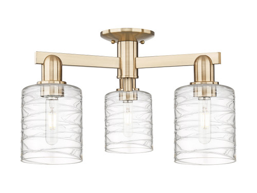 Innovations - 716-3F-CB-G1113 - Three Light Semi-Flush Mount - Arcadia - Champagne Bronze