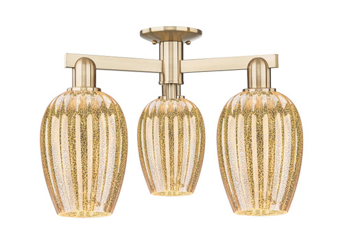 Innovations - 716-3F-CB-G457-6ME - Three Light Semi-Flush Mount - Arcadia - Champagne Bronze
