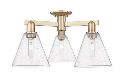Innovations - 716-3F-CB-GBC-84 - Three Light Semi-Flush Mount - Arcadia - Champagne Bronze