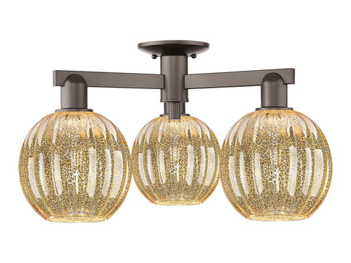 Innovations - 716-3F-OB-G458-7ME - Three Light Semi-Flush Mount - Arcadia - Oil Rubbed Bronze