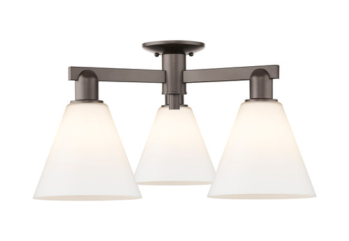 Innovations - 716-3F-OB-GBC-81 - Three Light Semi-Flush Mount - Arcadia - Oil Rubbed Bronze