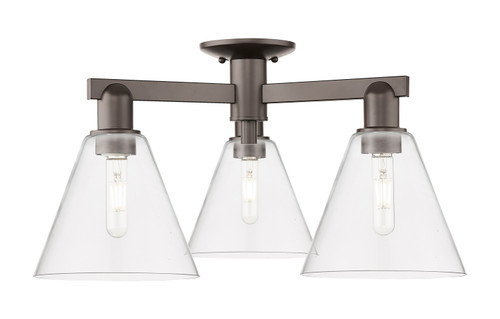 Innovations - 716-3F-OB-GBC-82 - Three Light Semi-Flush Mount - Arcadia - Oil Rubbed Bronze