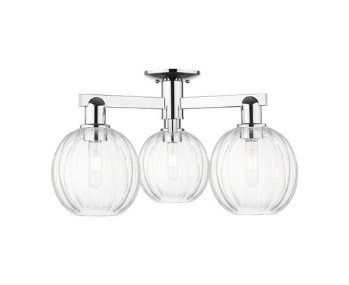 Innovations - 716-3F-PC-G458-7CL - Three Light Semi-Flush Mount - Arcadia - Polished Chrome
