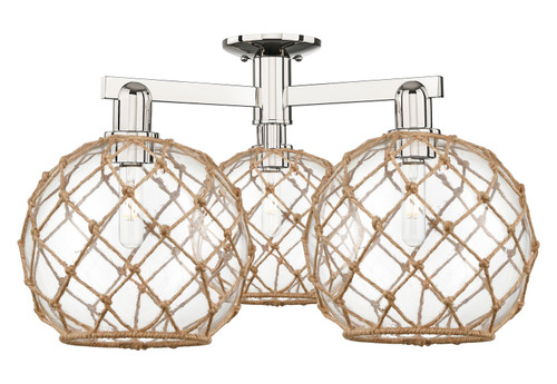 Innovations - 716-3F-PN-G122-10RB - Three Light Semi-Flush Mount - Arcadia - Polished Nickel