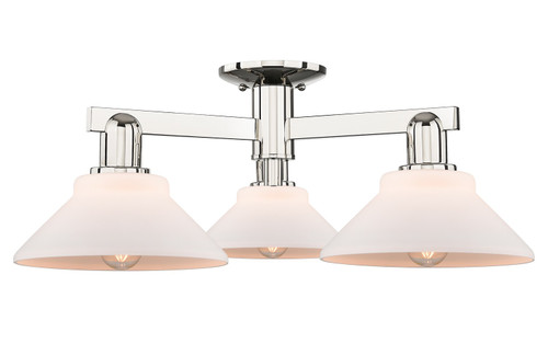 Innovations - 716-3F-PN-G131 - Three Light Semi-Flush Mount - Arcadia - Polished Nickel