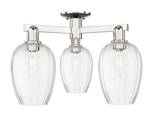 Innovations - 716-3F-PN-G457-6CL - Three Light Semi-Flush Mount - Arcadia - Polished Nickel