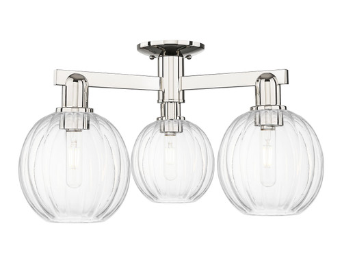 Innovations - 716-3F-PN-G458-7CL - Three Light Semi-Flush Mount - Arcadia - Polished Nickel