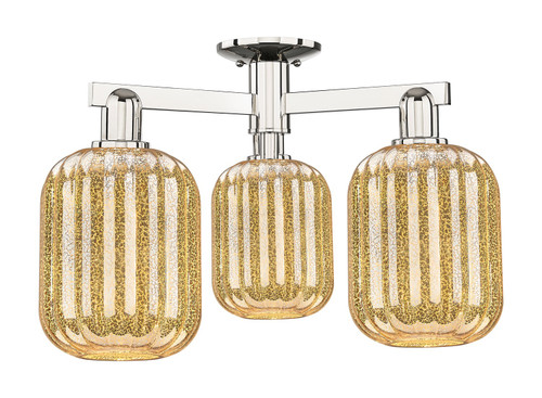 Innovations - 716-3F-PN-G460-7ME - Three Light Semi-Flush Mount - Arcadia - Polished Nickel