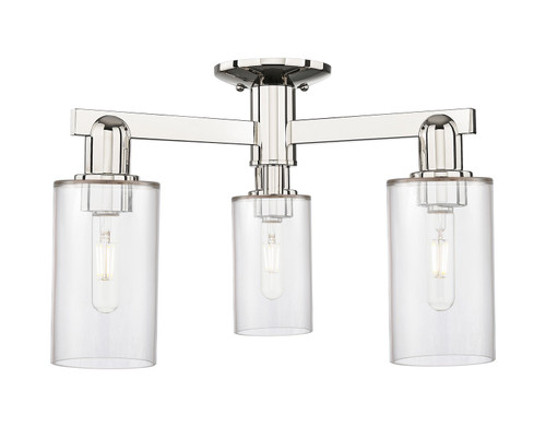 Innovations - 716-3F-PN-G802 - Three Light Semi-Flush Mount - Arcadia - Polished Nickel