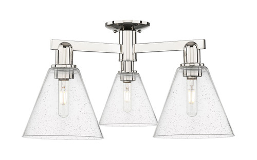 Innovations - 716-3F-PN-GBC-84 - Three Light Semi-Flush Mount - Arcadia - Polished Nickel