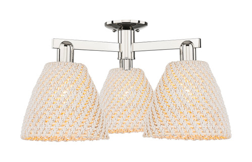 Innovations - 716-3F-PN-NBD-9-NAT - Three Light Semi-Flush Mount - Arcadia - Polished Nickel