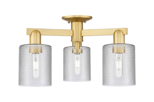 Innovations - 716-3F-SG-G112 - Three Light Semi-Flush Mount - Arcadia - Satin Gold