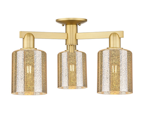 Innovations - 716-3F-SG-G116 - Three Light Semi-Flush Mount - Arcadia - Satin Gold