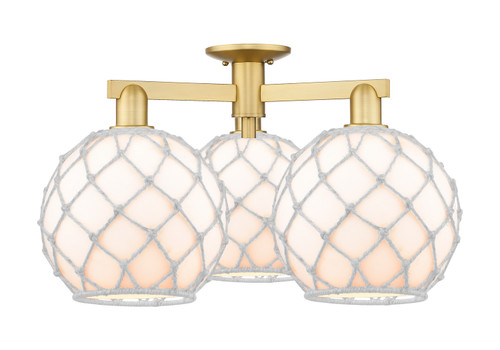 Innovations - 716-3F-SG-G121-10RW - Three Light Semi-Flush Mount - Arcadia - Satin Gold