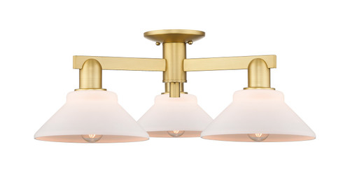 Innovations - 716-3F-SG-G131 - Three Light Semi-Flush Mount - Arcadia - Satin Gold