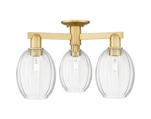 Innovations - 716-3F-SG-G459-6CL - Three Light Semi-Flush Mount - Arcadia - Satin Gold