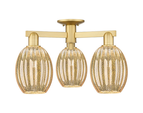 Innovations - 716-3F-SG-G459-6ME - Three Light Semi-Flush Mount - Arcadia - Satin Gold
