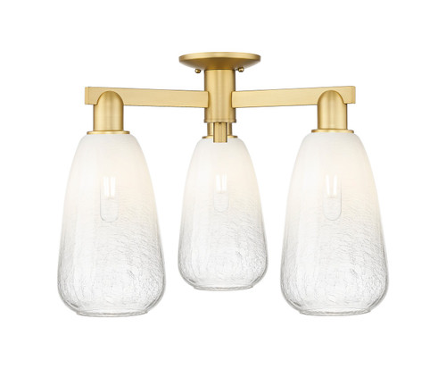 Innovations - 716-3F-SG-G480-6OP - Three Light Semi-Flush Mount - Arcadia - Satin Gold
