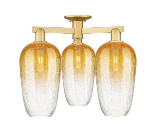 Innovations - 716-3F-SG-G484-7AM - Three Light Semi-Flush Mount - Arcadia - Satin Gold