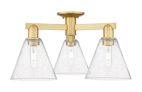 Innovations - 716-3F-SG-GBC-84 - Three Light Semi-Flush Mount - Arcadia - Satin Gold