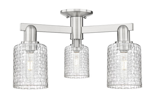 Innovations - 716-3F-SN-G112 - Three Light Semi-Flush Mount - Arcadia - Brushed Satin Nickel