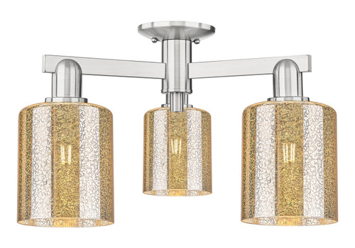 Innovations - 716-3F-SN-G116 - Three Light Semi-Flush Mount - Arcadia - Brushed Satin Nickel