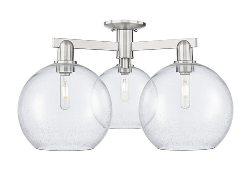 Innovations - 716-3F-SN-G124-10 - Three Light Semi-Flush Mount - Arcadia - Brushed Satin Nickel