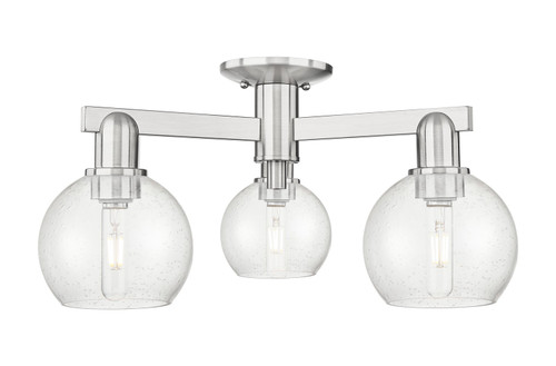 Innovations - 716-3F-SN-G124-6 - Three Light Semi-Flush Mount - Arcadia - Brushed Satin Nickel