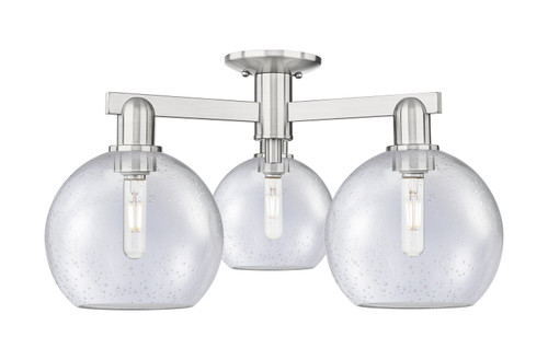 Innovations - 716-3F-SN-G124-8 - Three Light Semi-Flush Mount - Arcadia - Brushed Satin Nickel