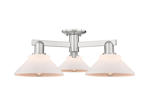 Innovations - 716-3F-SN-G131 - Three Light Semi-Flush Mount - Arcadia - Brushed Satin Nickel