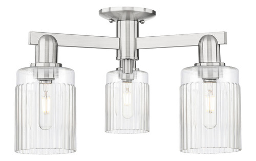 Innovations - 716-3F-SN-G342 - Three Light Semi-Flush Mount - Arcadia - Brushed Satin Nickel