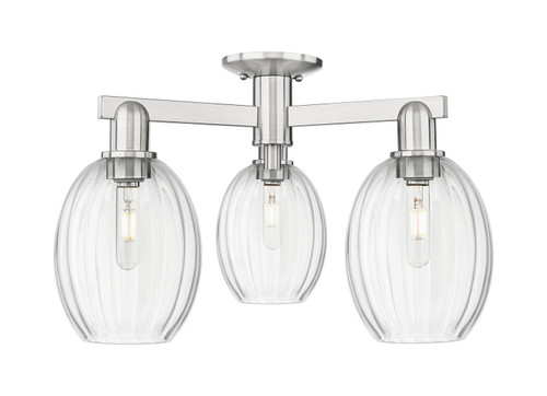 Innovations - 716-3F-SN-G459-6CL - Three Light Semi-Flush Mount - Arcadia - Brushed Satin Nickel