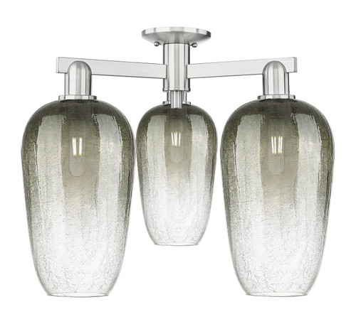 Innovations - 716-3F-SN-G484-7SL - Three Light Semi-Flush Mount - Arcadia - Brushed Satin Nickel