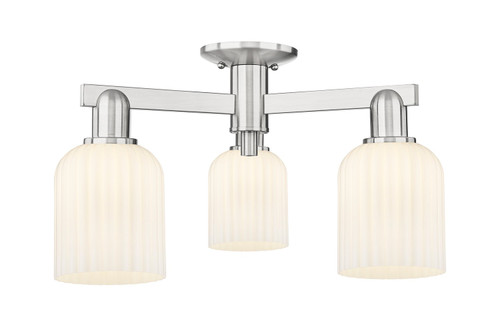 Innovations - 716-3F-SN-G559-5GWH - Three Light Semi-Flush Mount - Arcadia - Brushed Satin Nickel