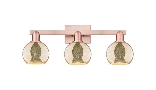 Innovations - 716-3W-AC-G128-6 - Three Light Bath Vanity - Arcadia - Antique Copper