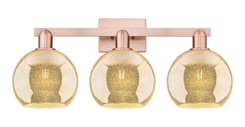 Innovations - 716-3W-AC-G128-8 - Three Light Bath Vanity - Arcadia - Antique Copper