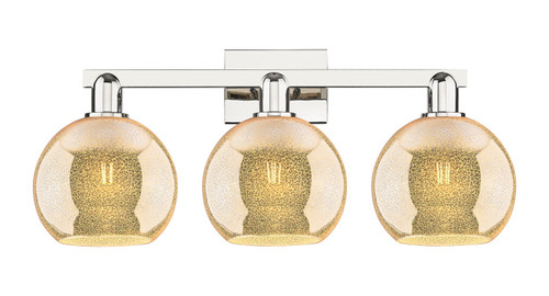 Innovations - 716-3W-PN-G128-8 - Three Light Bath Vanity - Arcadia - Polished Nickel
