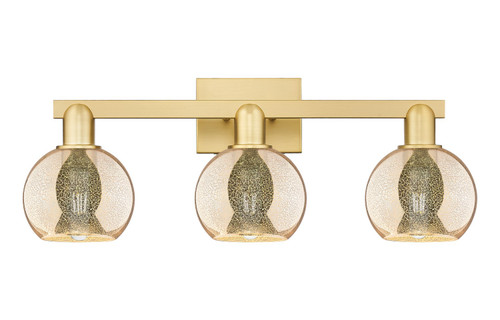 Innovations - 716-3W-SG-G128-6 - Three Light Bath Vanity - Arcadia - Satin Gold