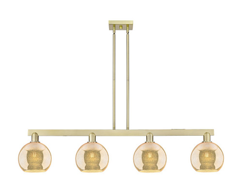 Innovations - 716-4I-AB-G128-8 - Four Light Island Pendant - Arcadia - Antique Brass