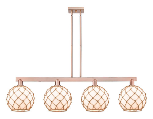 Innovations - 716-4I-AC-G121-10RB - Four Light Island Pendant - Arcadia - Antique Copper