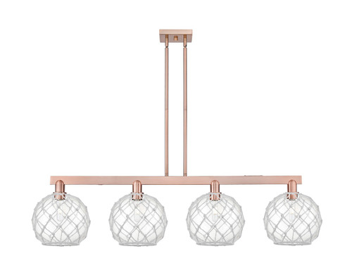 Innovations - 716-4I-AC-G122-10RW - Four Light Island Pendant - Arcadia - Antique Copper