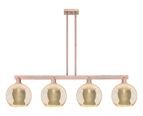 Innovations - 716-4I-AC-G128-10 - Four Light Island Pendant - Arcadia - Antique Copper