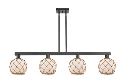 Innovations - 716-4I-BK-G121-8RB - Four Light Island Pendant - Arcadia - Matte Black