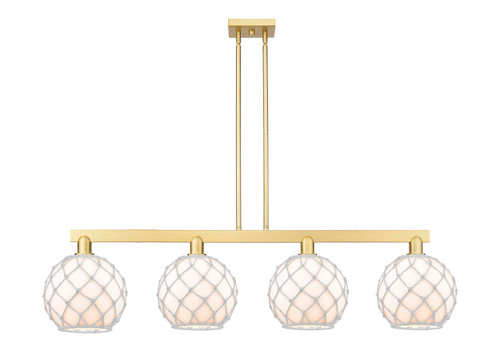 Innovations - 716-4I-SG-G121-10RW - Four Light Island Pendant - Arcadia - Satin Gold