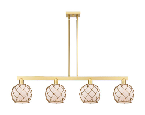 Innovations - 716-4I-SG-G121-8RB - Four Light Island Pendant - Arcadia - Satin Gold