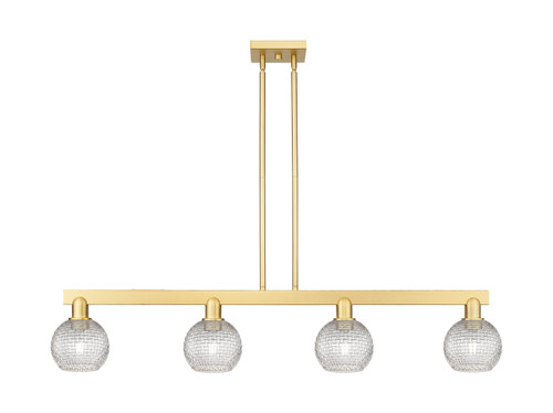 Innovations - 716-4I-SG-G122C-6CL - Four Light Island Pendant - Arcadia - Satin Gold