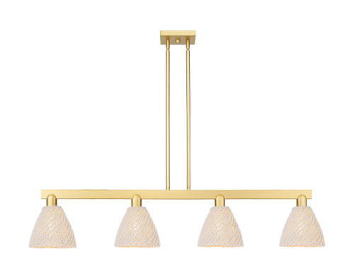 Innovations - 716-4I-SG-NBD-75-NAT - Four Light Island Pendant - Arcadia - Satin Gold