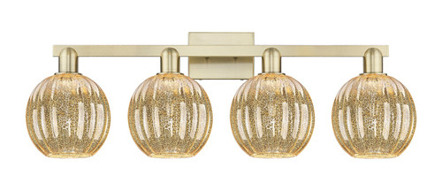 Innovations - 716-4W-AB-G458-7ME - Four Light Bath Vanity - Arcadia - Antique Brass