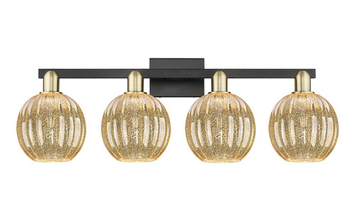 Innovations - 716-4W-BAB-G458-7ME - Four Light Bath Vanity - Arcadia - Black Antique Brass